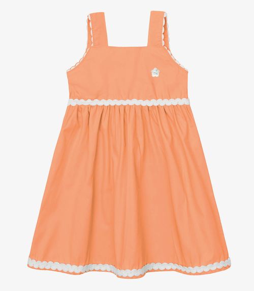 Vestido Verão Menina Midi Com Plaquinha Trick Nick Laranja