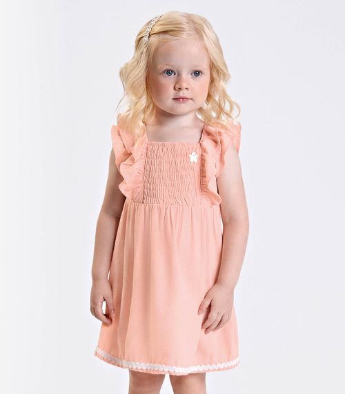 Vestido Verão Menina Midi Com Plaquinha Trick Nick Rosa