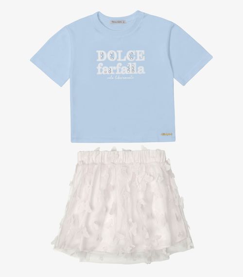 Conjunto Verão Menina Com Estampa Trick Nick Azul