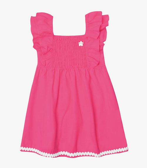 Vestido Verão Menina Midi Com Plaquinha Trick Nick Rosa