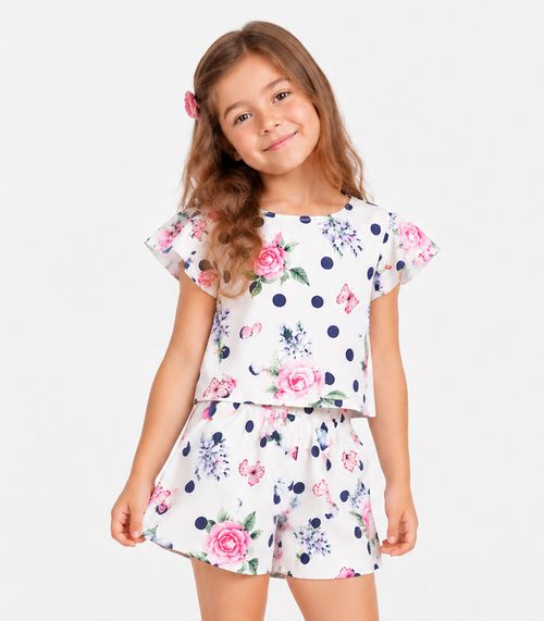 Conjunto Verão Infantil Feminino Trick Nick Branco