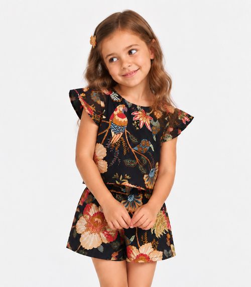 Conjunto Verão Infantil Feminino Trick Nick Preto