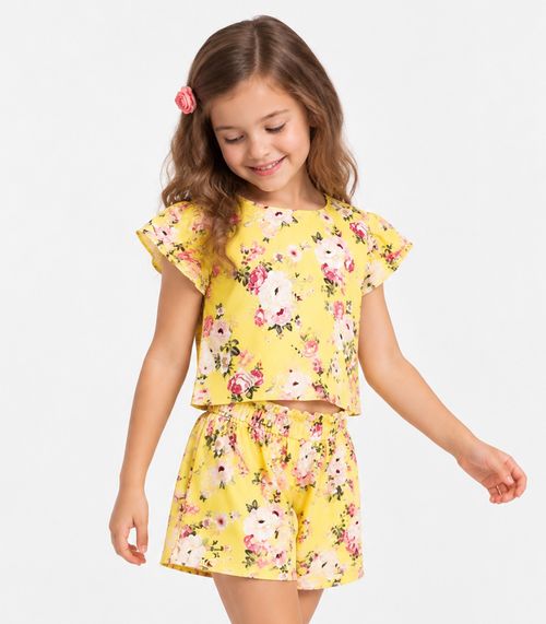 Conjunto Verão Infantil Feminino Trick Nick Amarelo