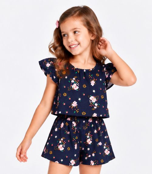 Conjunto Verão Infantil Feminino Trick Nick Azul