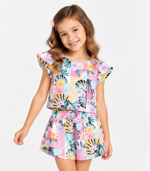 Conjunto Verão Infantil Feminino Trick Nick Rosa