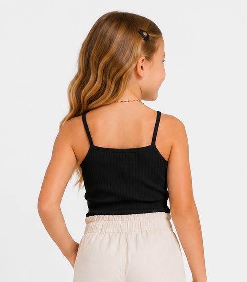 Blusa De Alça Infantil Feminino Trick Nick Preto