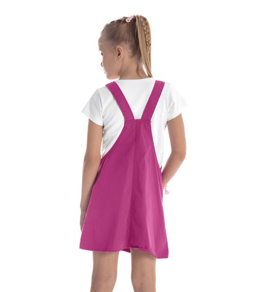 Salopete Infantil Feminino Sarja Trick Nick Rosa