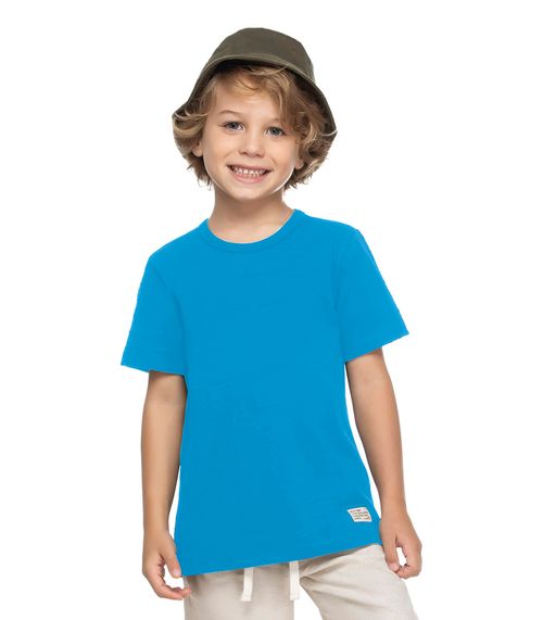 Camiseta Infantil Masculina  Meia Malha Trick Nick Azul