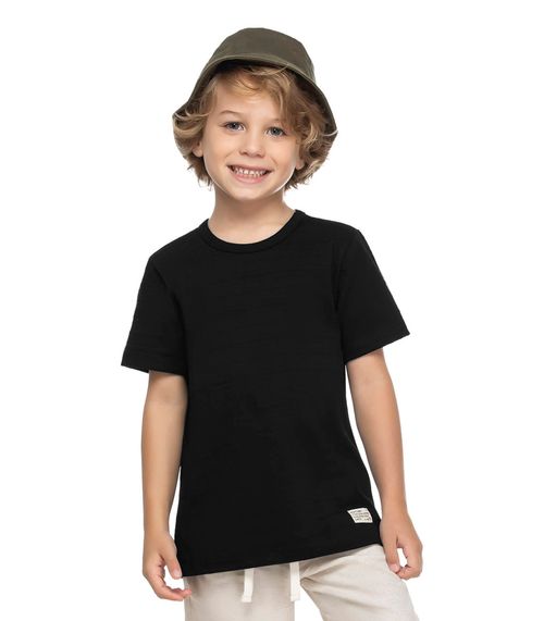 Camiseta Infantil Masculina  Meia Malha Trick Nick Preto