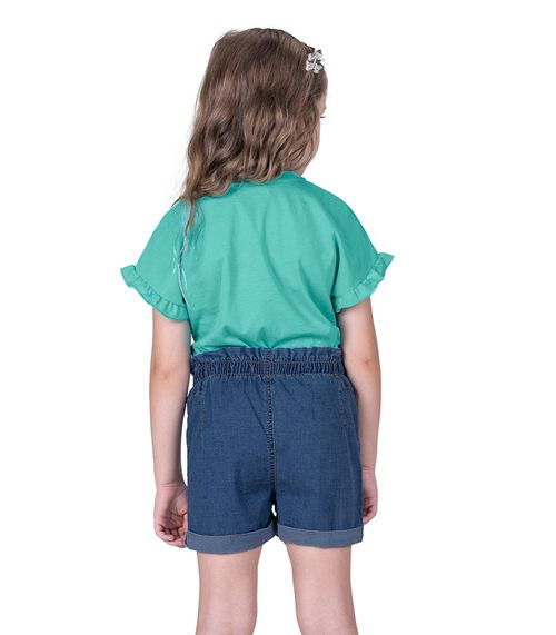 Conjunto Juvenil Blusa Com Shorts Trick Nick Verde