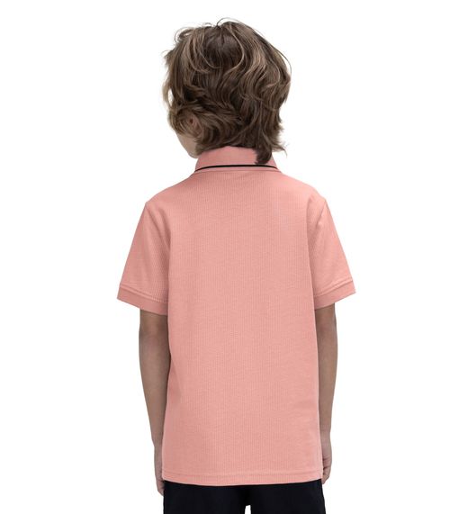 Polo Infantil Masculina Em Cotton Trick Nick Rosa